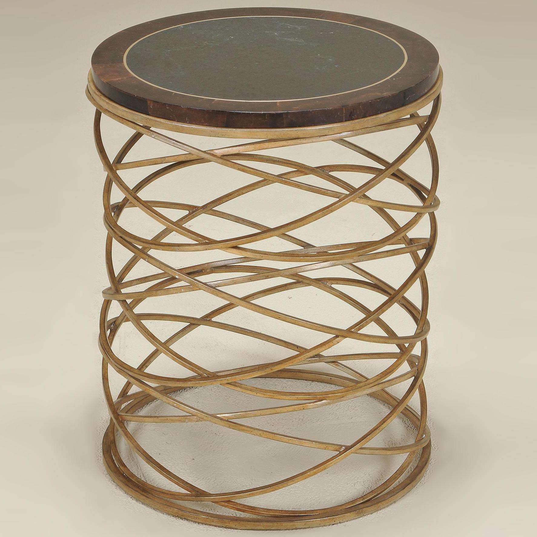 MaitlandSmith End Tables 3251428 Gold Tone Finished Round Iron Table